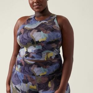 NWT Athleta Green & Grey Abstract Sport Bra 2X